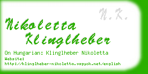 nikoletta klinglheber business card